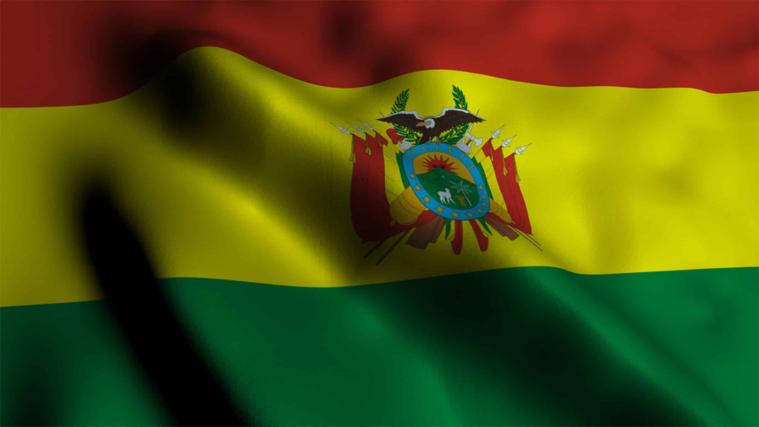 Bandera de Bolivia ondeando